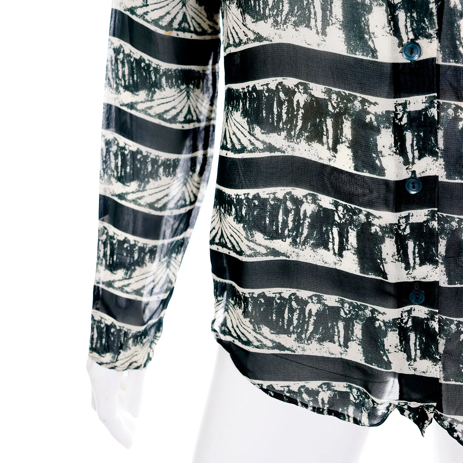 1990s Jean Paul Gaultier Working Men Print Button Down Shirt