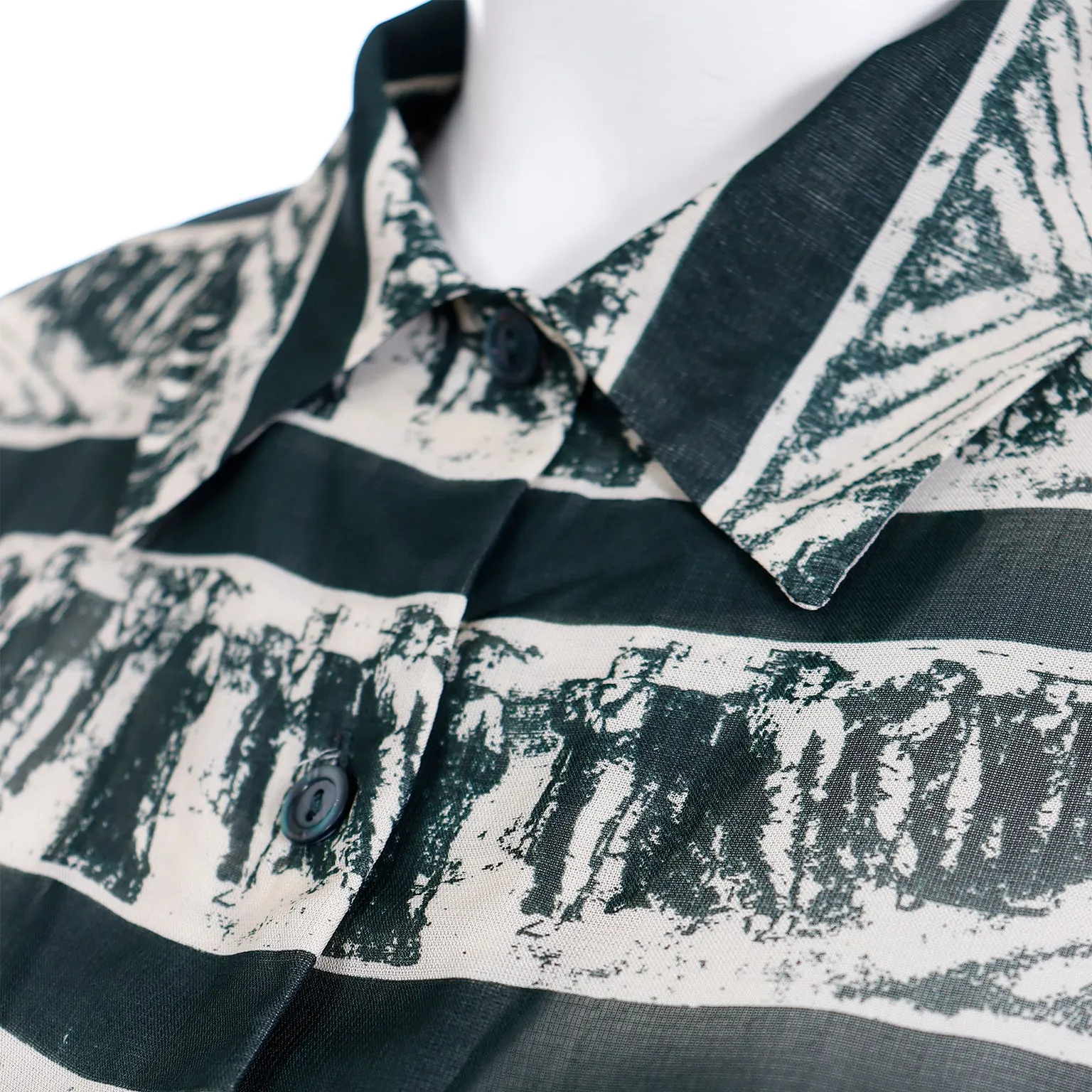 1990s Jean Paul Gaultier Working Men Print Button Down Shirt
