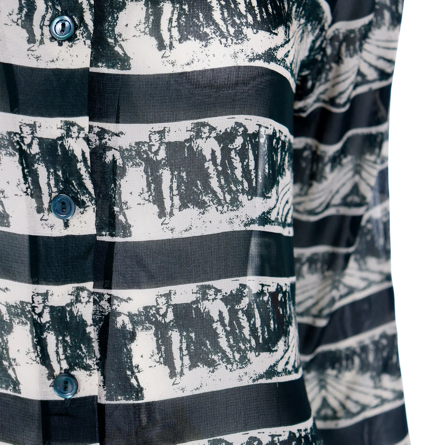1990s Jean Paul Gaultier Working Men Print Button Down Shirt
