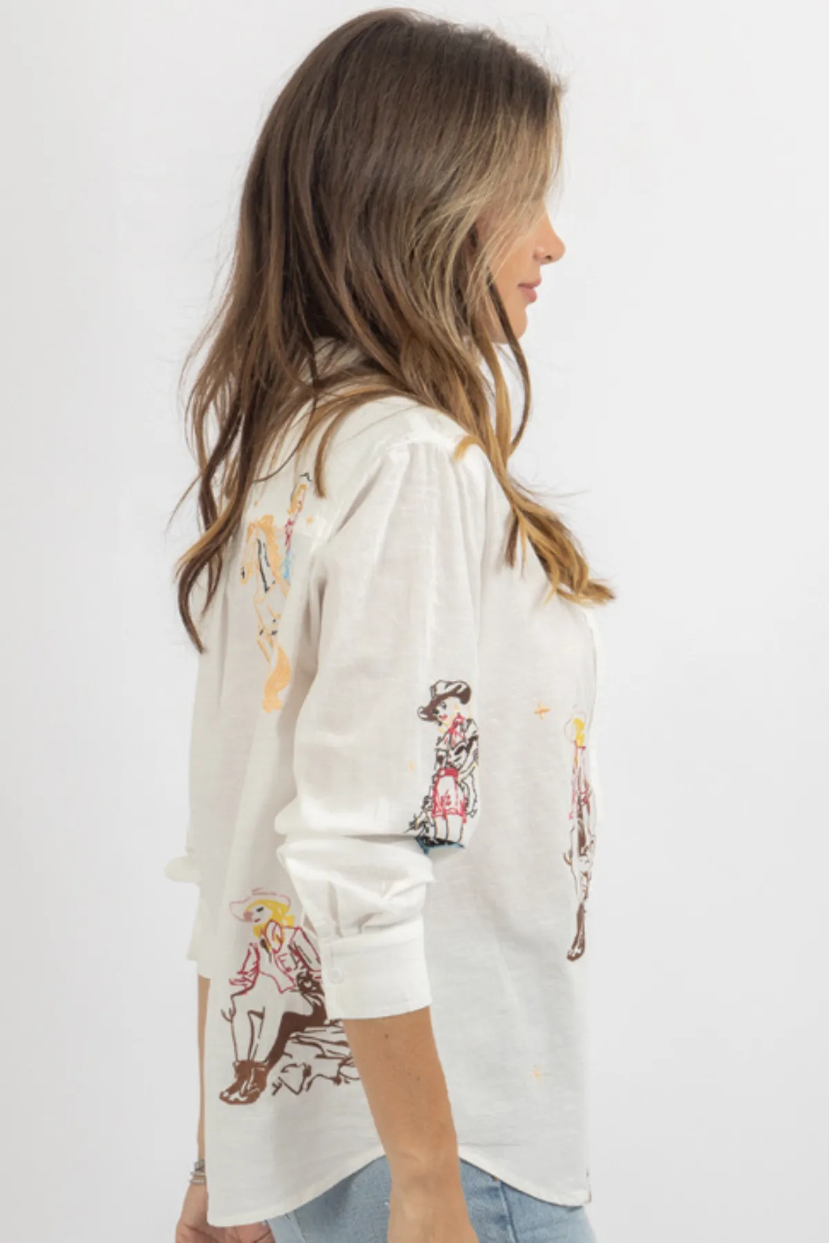 60'S COWGIRL EMBROIDERED BLOUSE