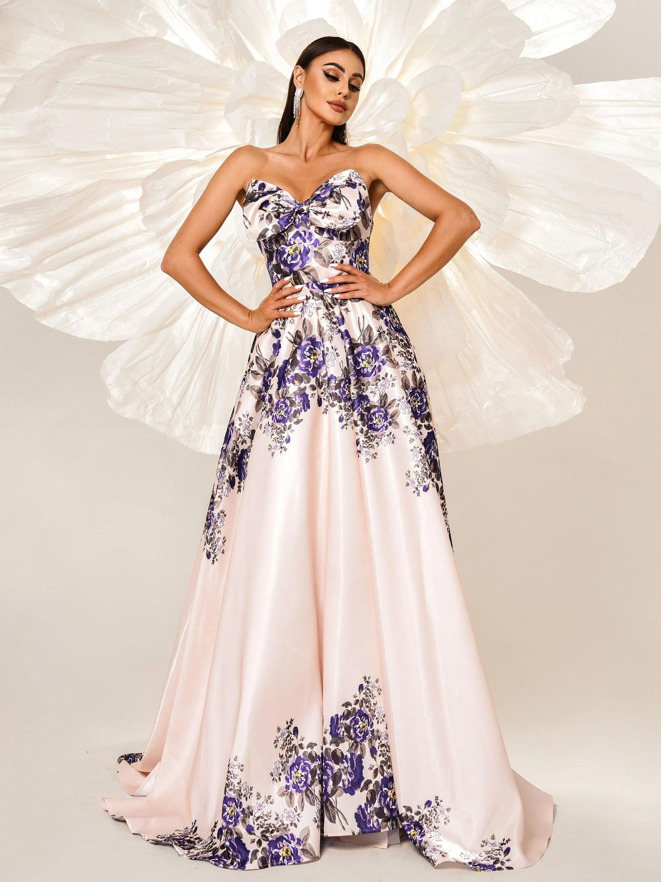 A-line Floral Sweetheart Neck Prom Dress RJ11910