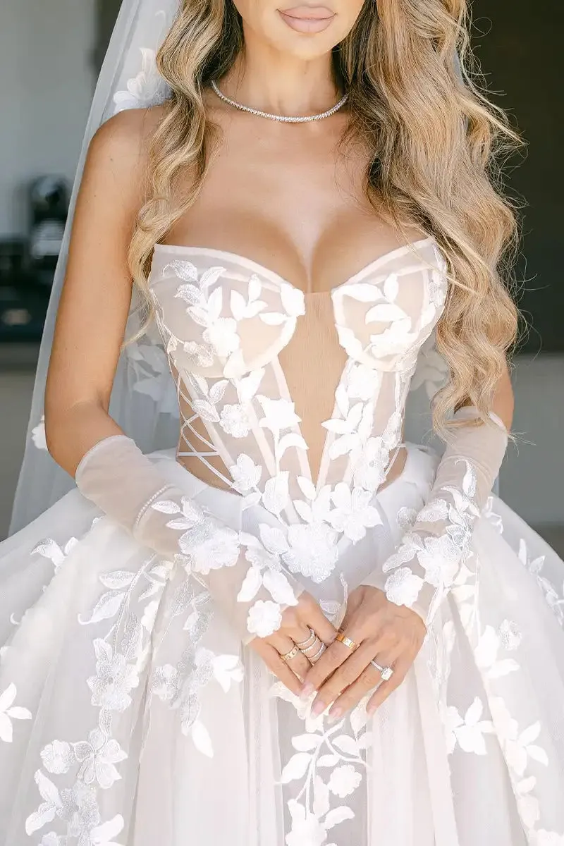 A-line Wedding Dress for Women Vestidos Novia Backless Beach Bridal Gowns