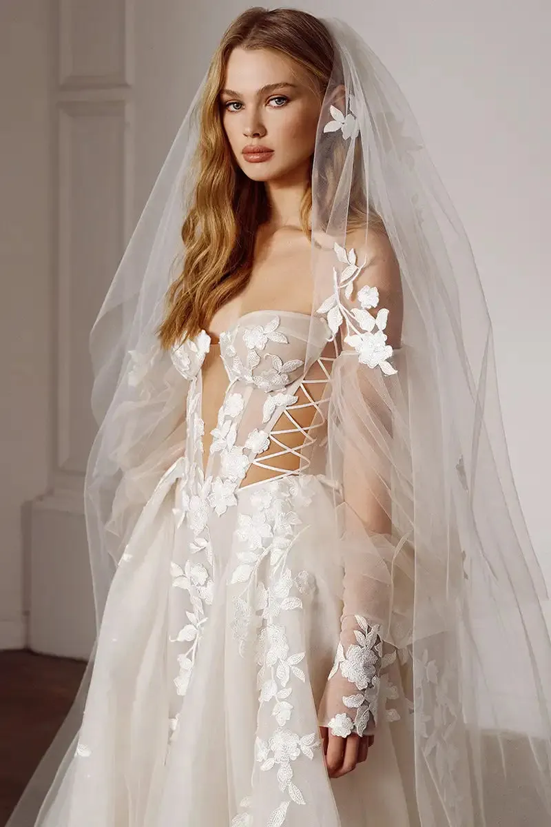 A-line Wedding Dress for Women Vestidos Novia Backless Beach Bridal Gowns