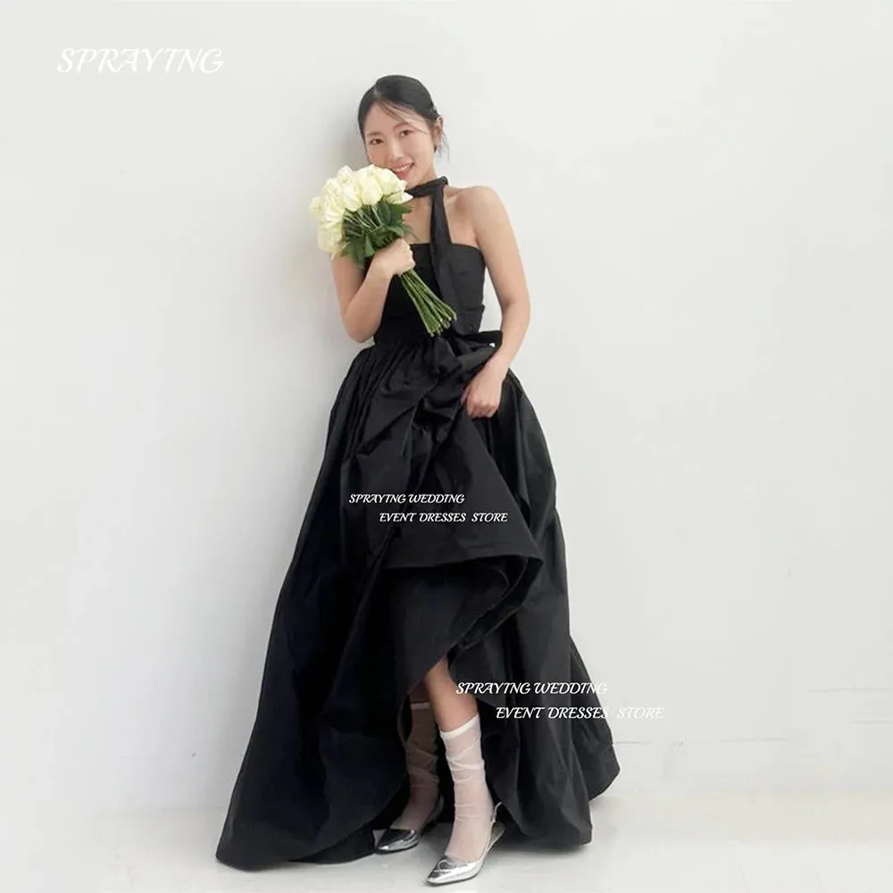 A Line Wedding Dress Taffeta Remove Sleeve Strapless Bridal Gown