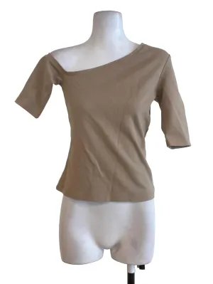 Almond Brown Asymmetrical Top LB