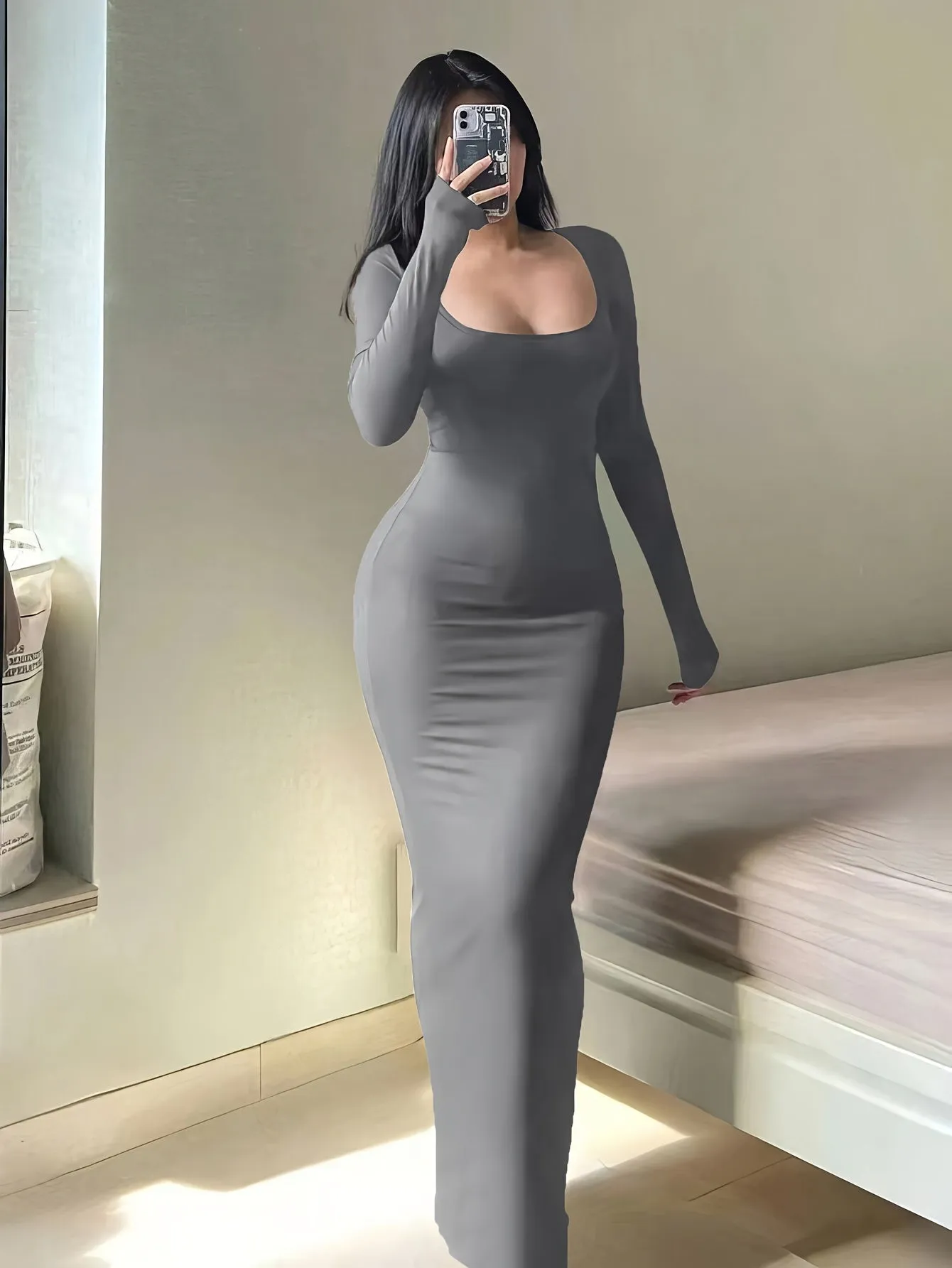 Anaís® | Elegant Autumn Dress With A-Line And Long Sleeves