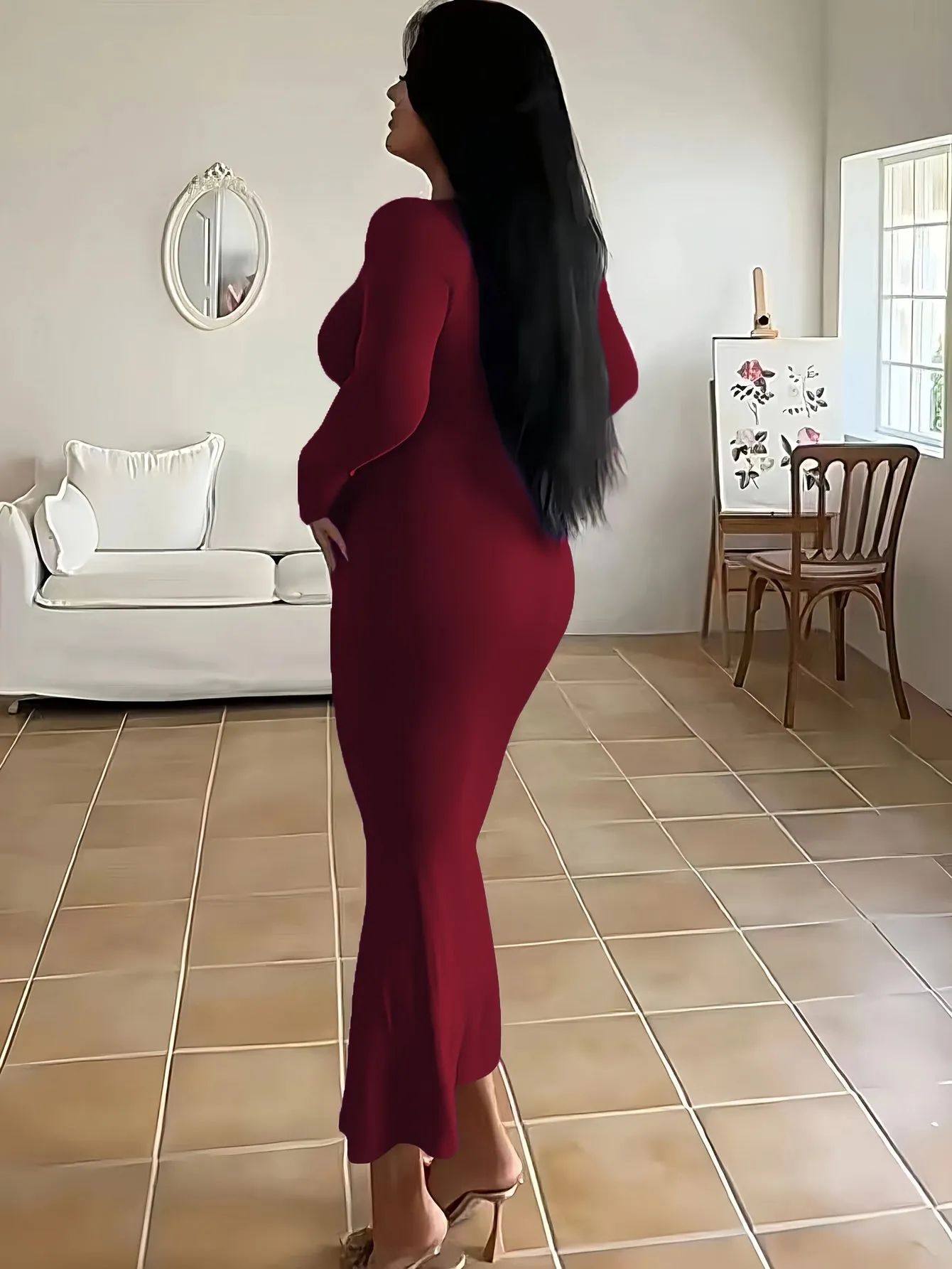 Anaís® | Elegant Autumn Dress With A-Line And Long Sleeves