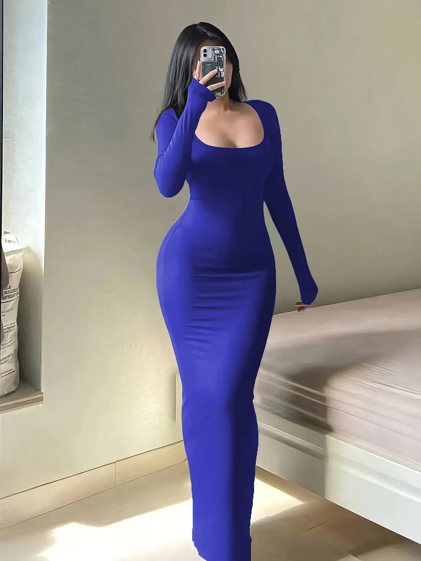 Anaís® | Elegant Autumn Dress With A-Line And Long Sleeves