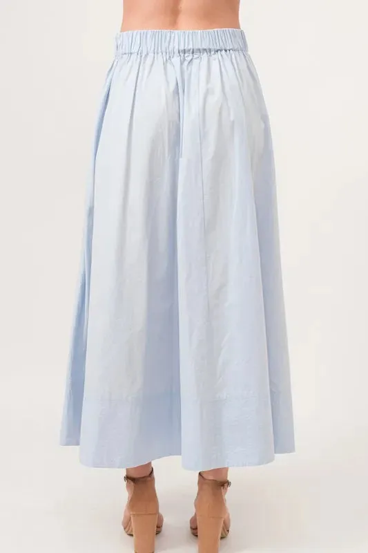 And The Why A-line Flowing Elastic Back Midi Skirt