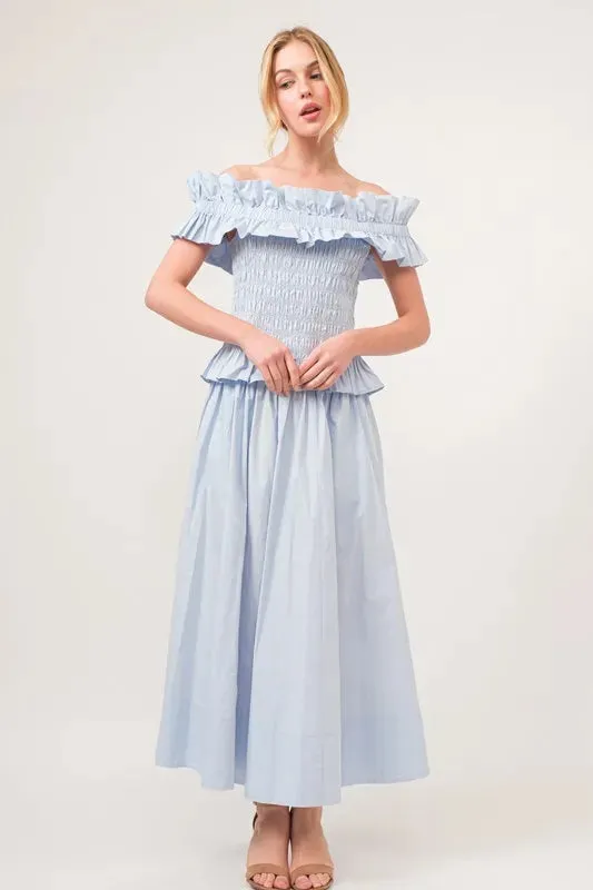 And The Why A-line Flowing Elastic Back Midi Skirt