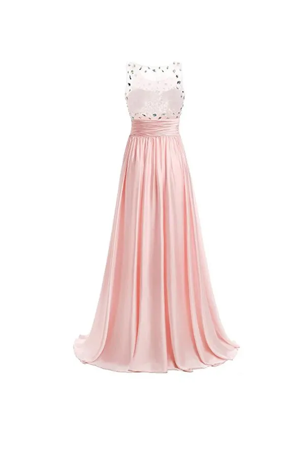 Anneprom A-Line Prom Dresses Floor Length Chiffon Evening Gowns APB0018