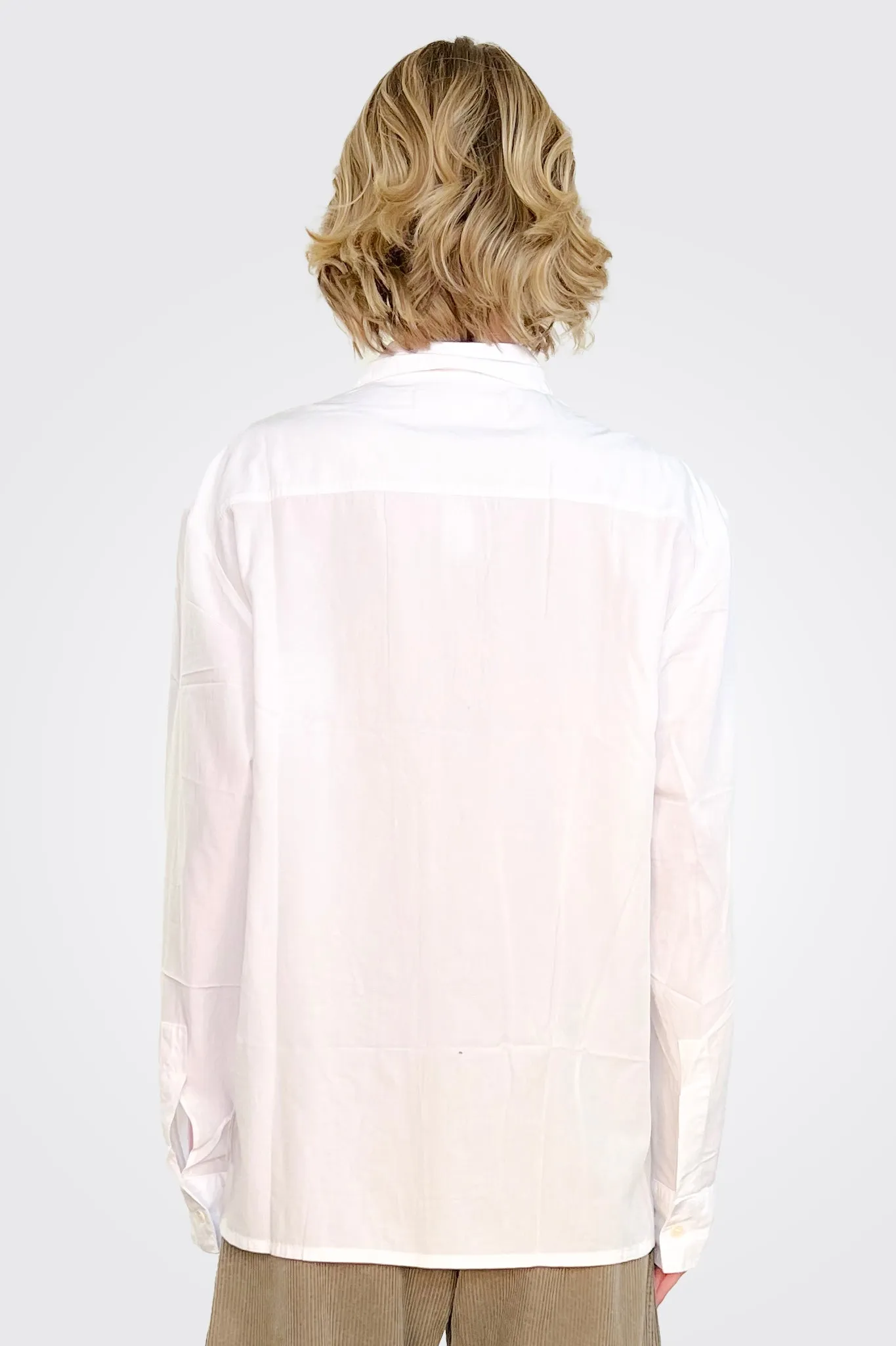 Asymmetrical Button Down Shirt - White