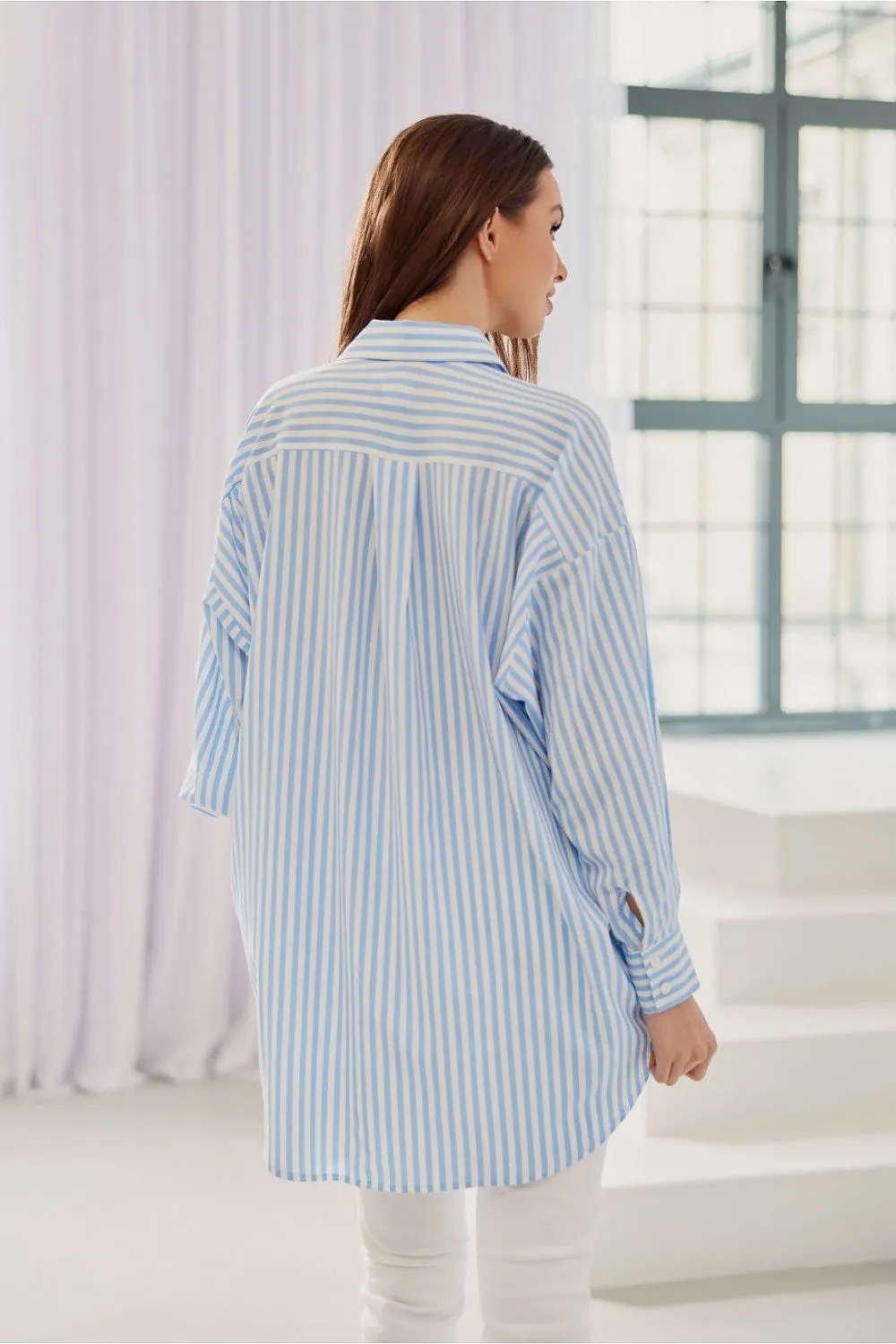 Asymmetrical Oversized Button-Up Shirt