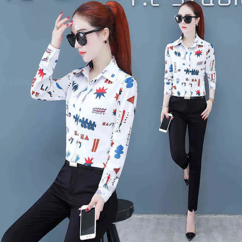 Autumn Womens Button Up Shirt Cotton Tops and Blouses Casual Long Sleeve Ladies Shirts Pink/White Blusas Blusa Feminina Tops