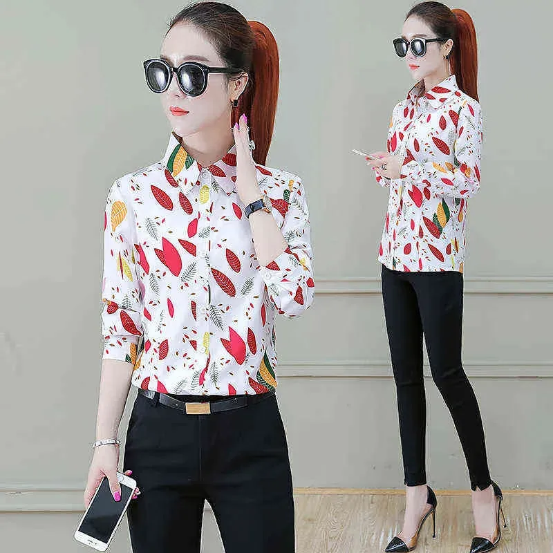 Autumn Womens Button Up Shirt Cotton Tops and Blouses Casual Long Sleeve Ladies Shirts Pink/White Blusas Blusa Feminina Tops