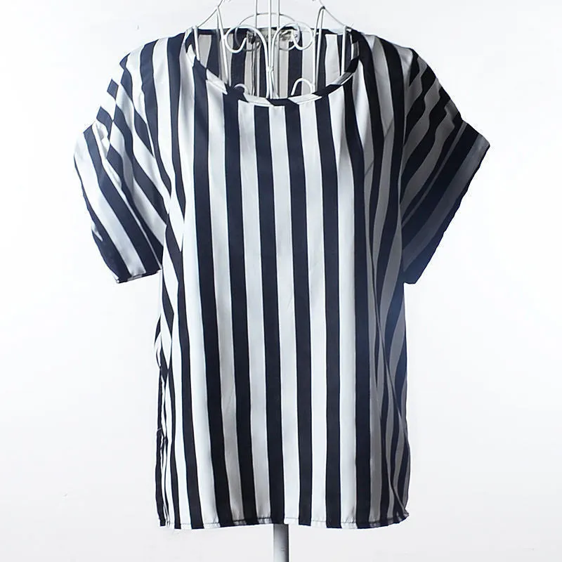 Batwing Sleeve Women Blouses Clothing Casual Chiffon Shirt Tops Heart Animal Stripe Leopard Print Pattern Plus size