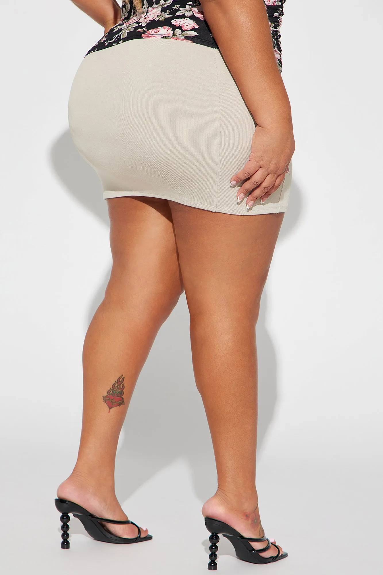 Beatrice Bandage Mini Skirt - Sand