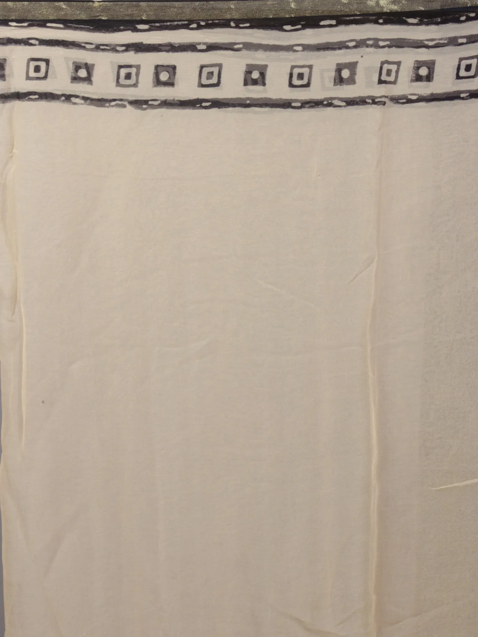 Beige Maroon Black Hand Block Printed Chiffon Saree - S031701883