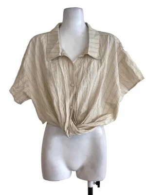 Beige Striped Blouse