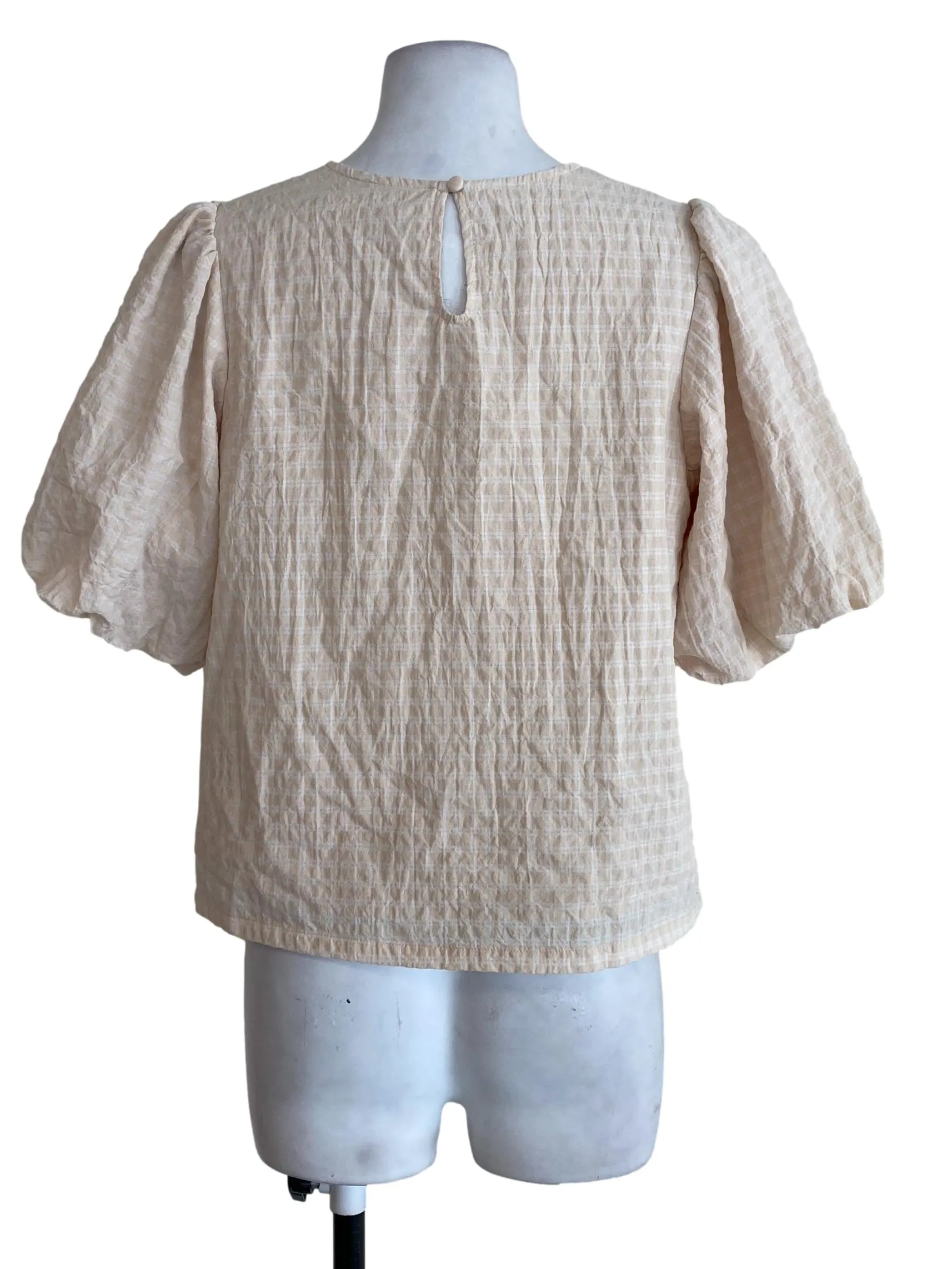Beige Tartan Blouse