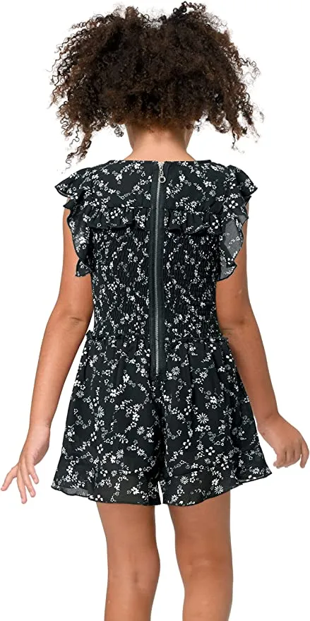 Big Girls Ruffle Smock Daisy Romper