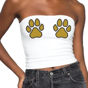 Black & Gold Paws Tube Top