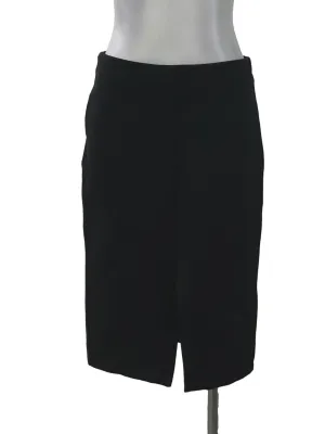 Black Front Slit Bodycon Skirt