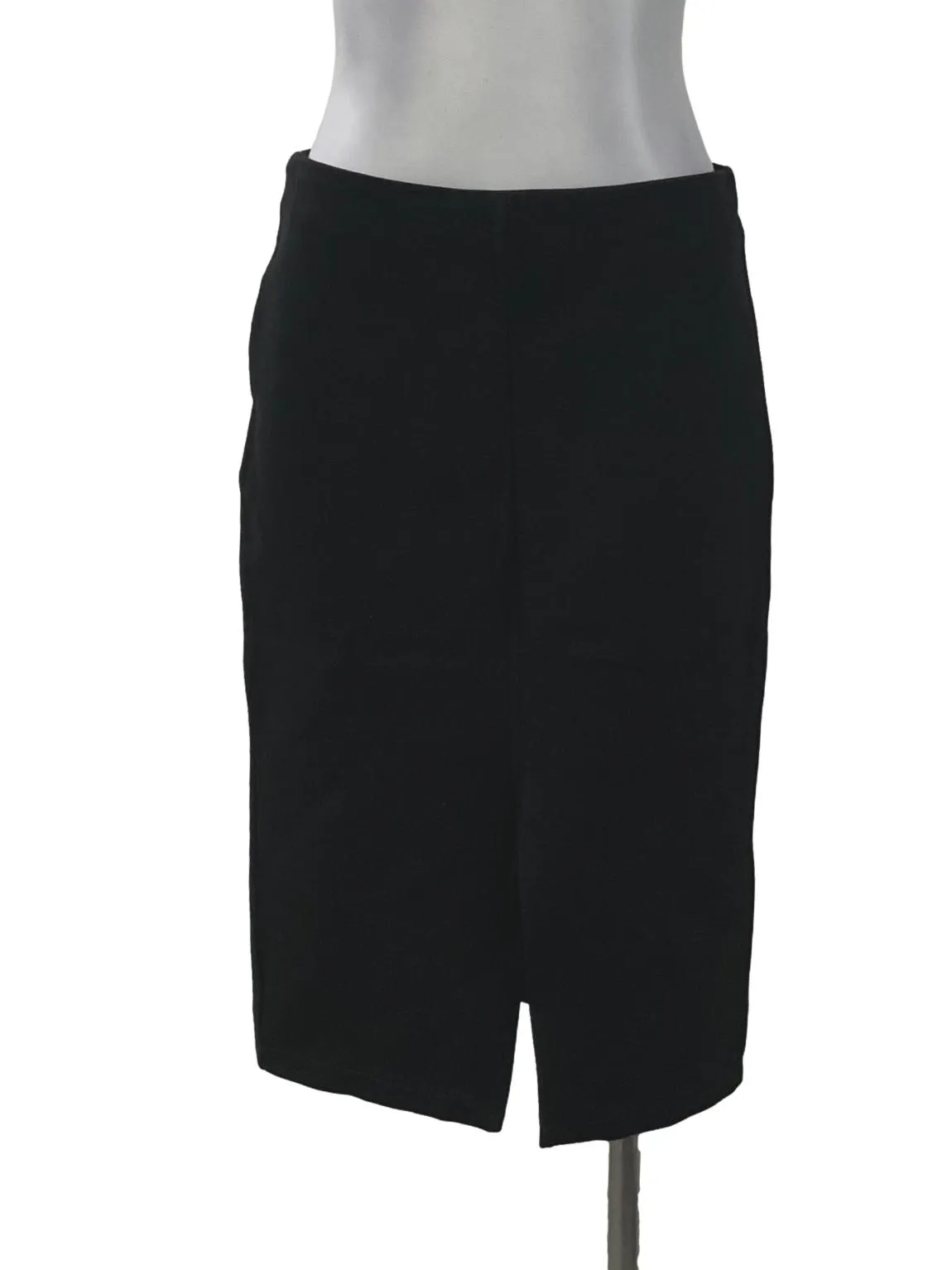 Black Front Slit Bodycon Skirt