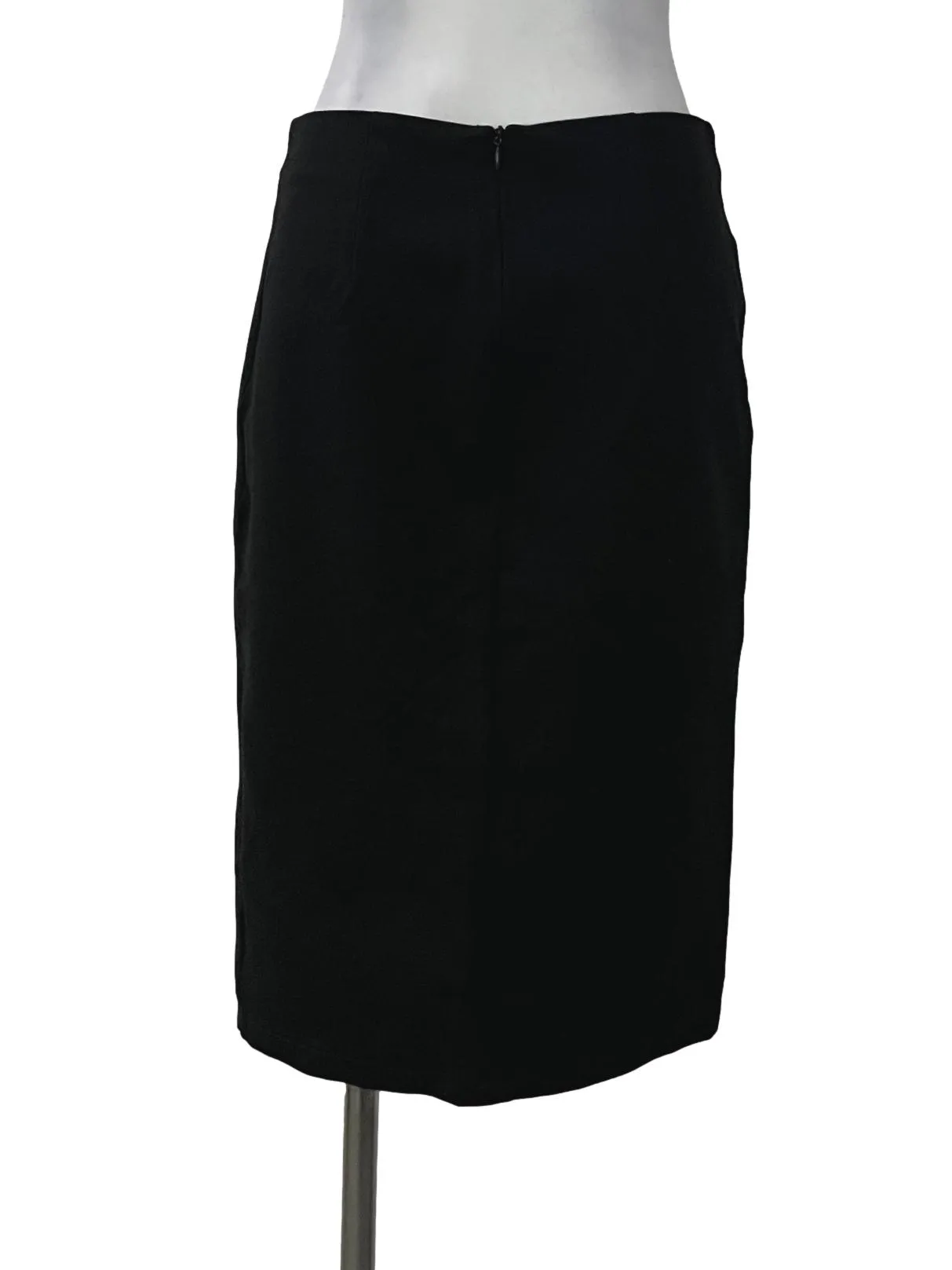 Black Front Slit Bodycon Skirt