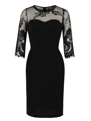 Black Lace 1960S Vintage Bodycon Dress