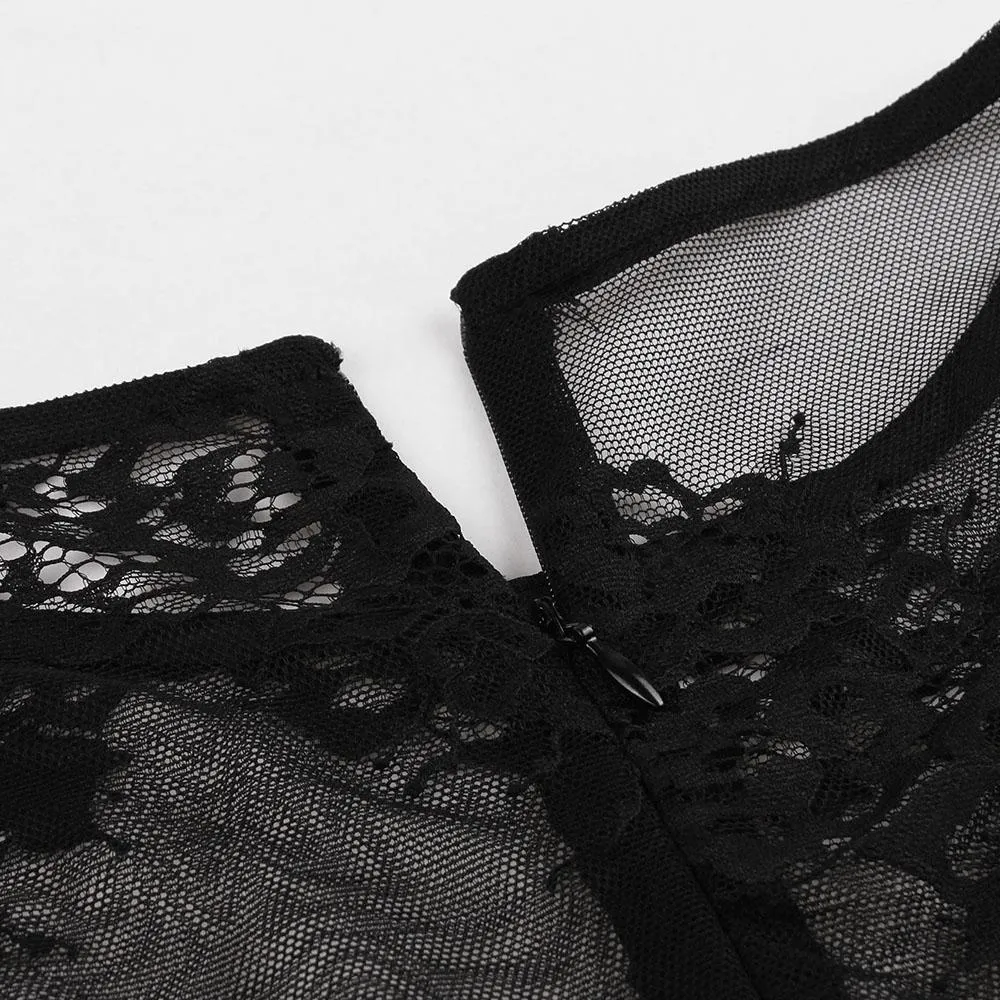 Black Lace 1960S Vintage Bodycon Dress