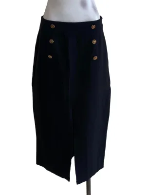 Black Long Slit Skirt