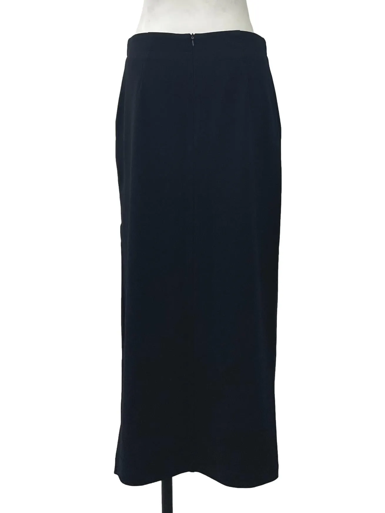 Black Overlap Bodycon Skirt