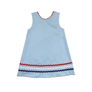 Blue A-line RicRac Dress