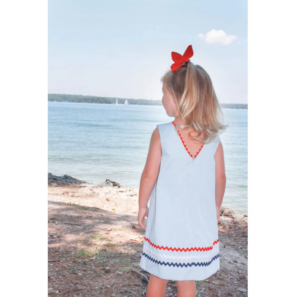 Blue A-line RicRac Dress