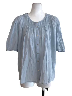 Blue Round Neck Blouse