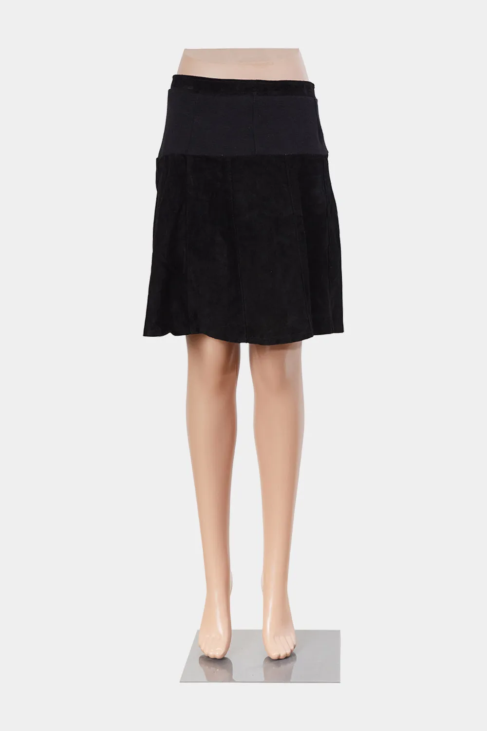 Brand Uknown Black Suede A Line Skirt