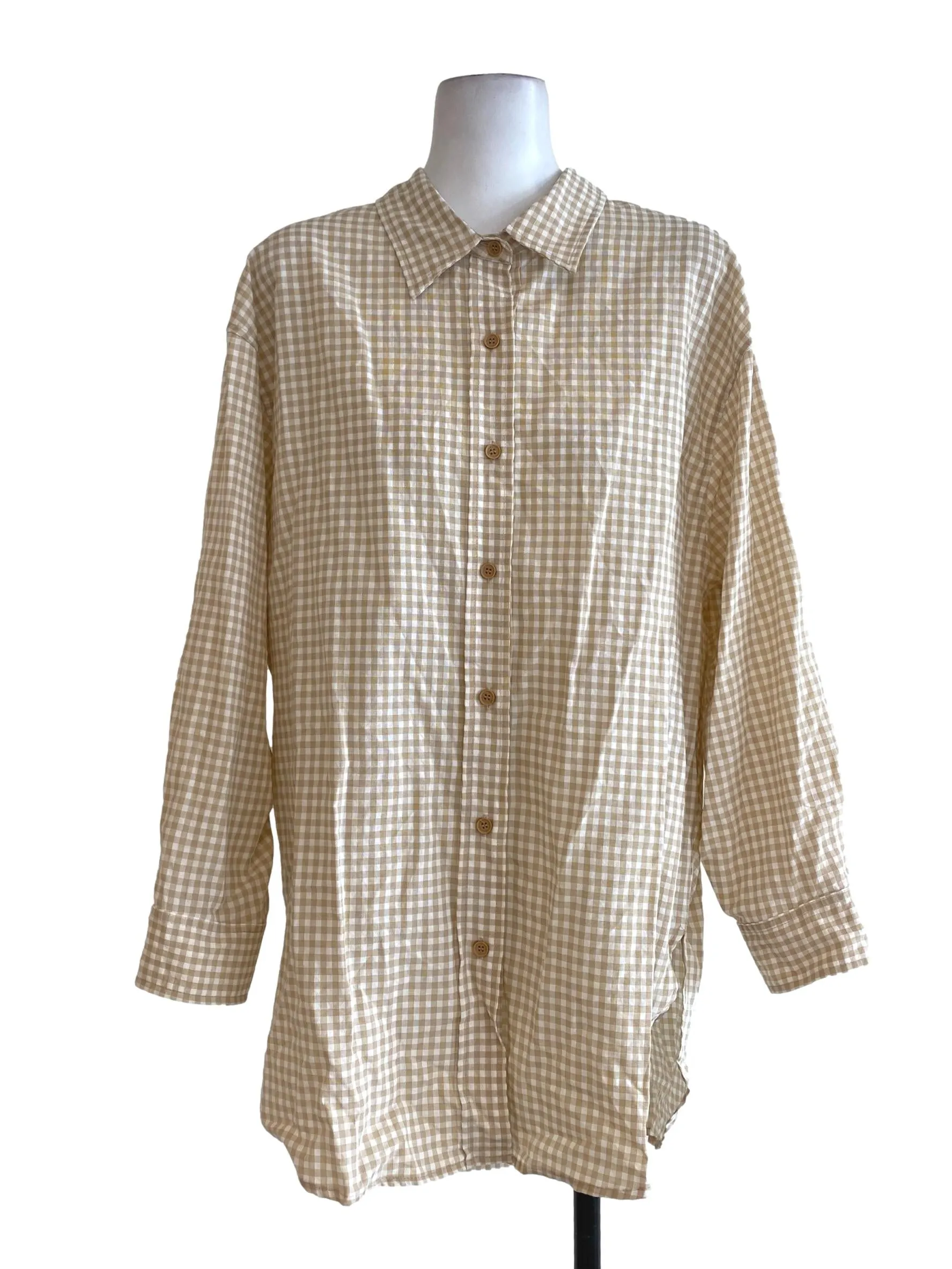 Brown Gingham Blouse