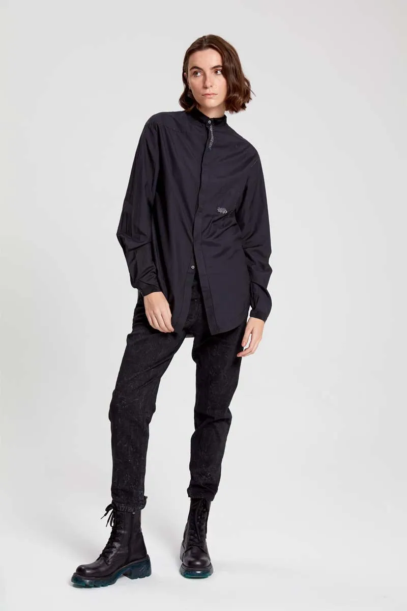 Button Down Blouse - Original Jet Black