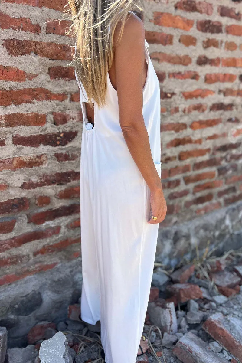 Casual Pocket Buttons Backless U Neck Boot Cut Jumpsuits(3 Colors)