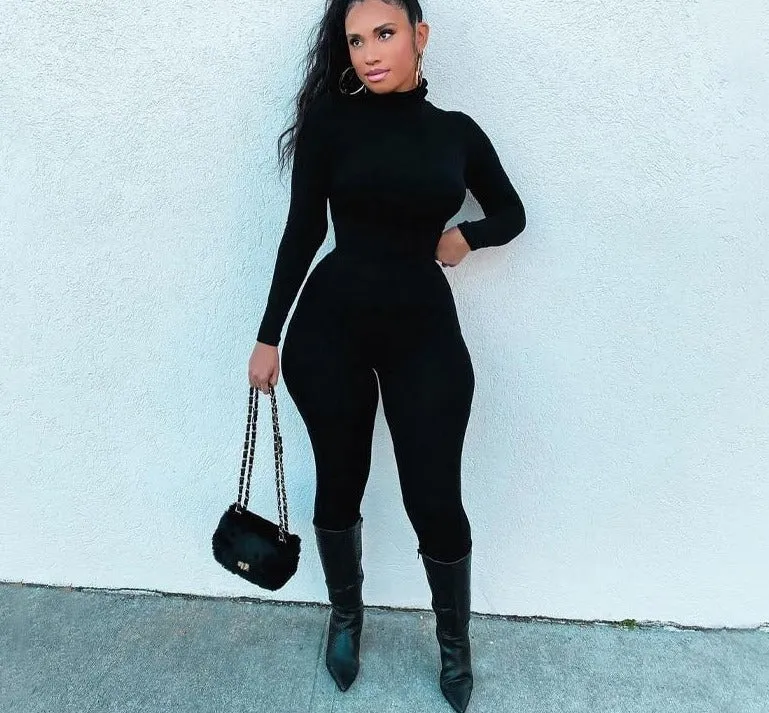 Casual Turtleneck Rompers