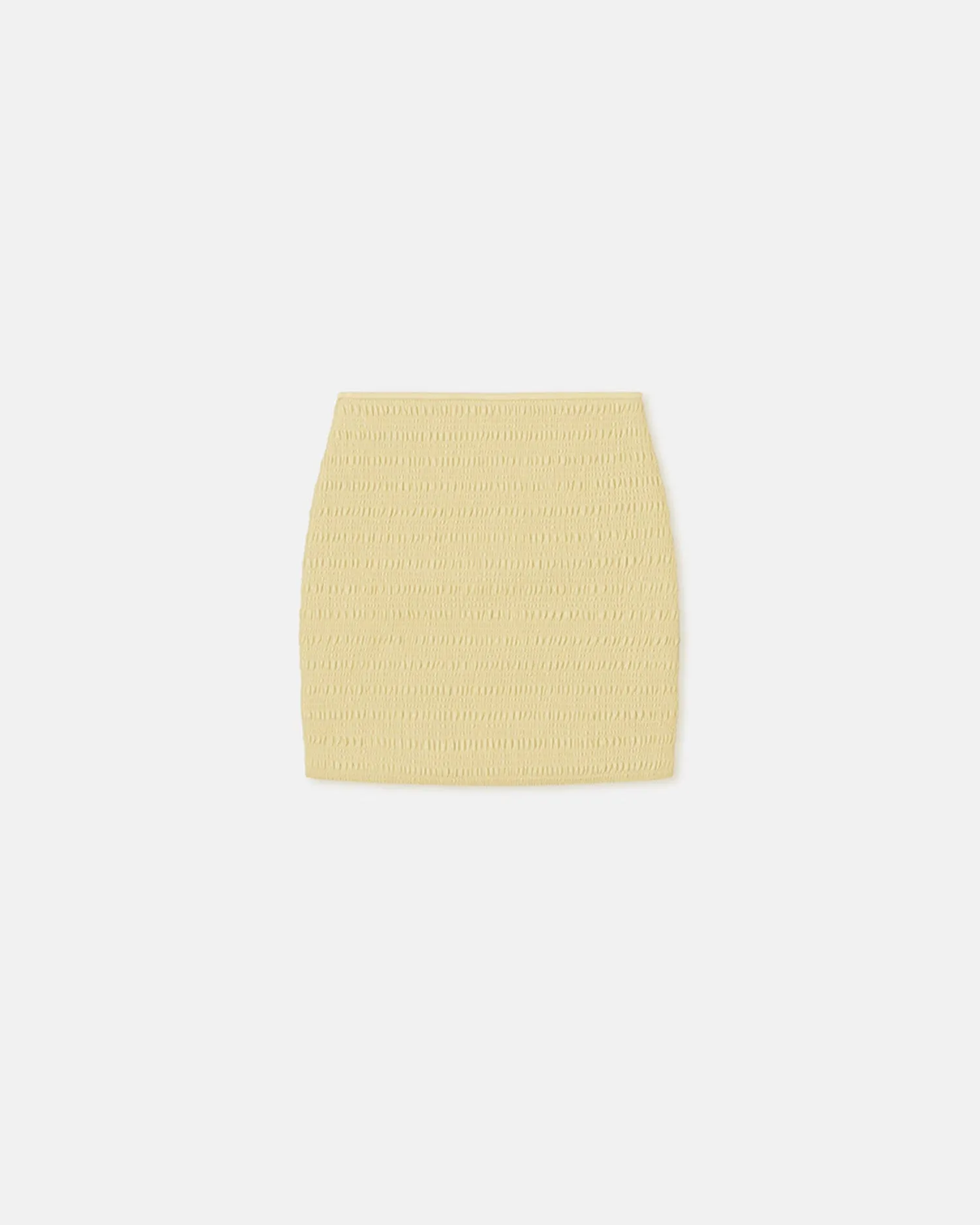 Ceara - SmockedOkobor™ Alt-Leather Mini Skirt - Lemongrass