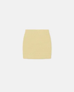 Ceara - SmockedOkobor™ Alt-Leather Mini Skirt - Lemongrass