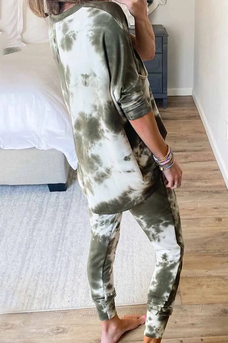 Chicindress Dark Tie Dye Comfortable Casual Set Two Pieces