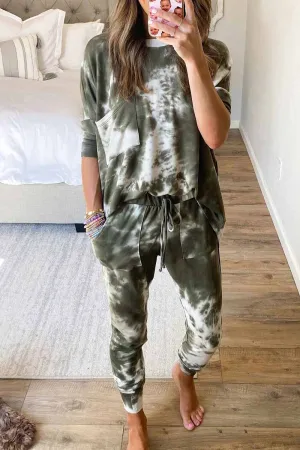 Chicindress Dark Tie Dye Comfortable Casual Set Two Pieces
