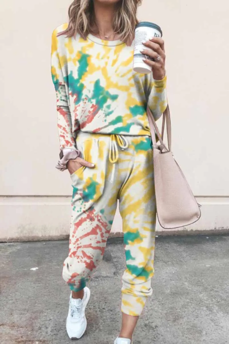 Chicindress Tie-dye Long Sleeve Casual Home Wear