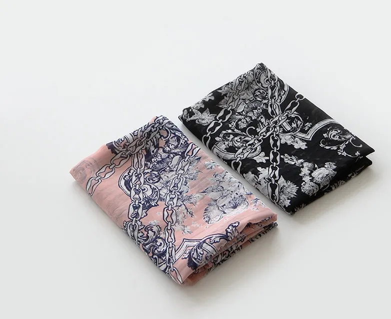 Chiffon Fabric with Chain Print, Fabric By the Yard /55984