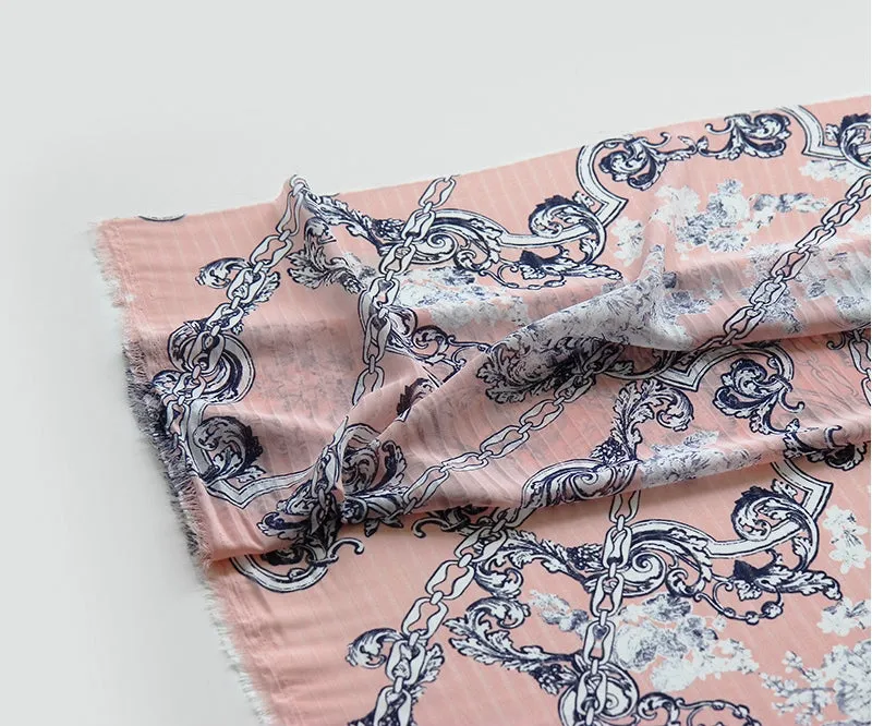 Chiffon Fabric with Chain Print, Fabric By the Yard /55984
