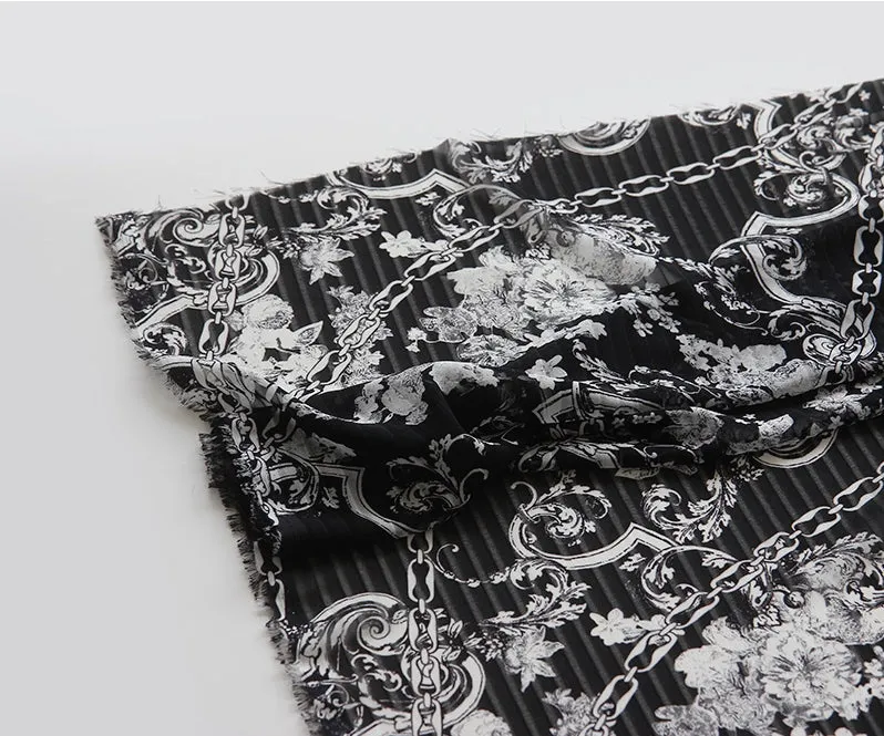 Chiffon Fabric with Chain Print, Fabric By the Yard /55984