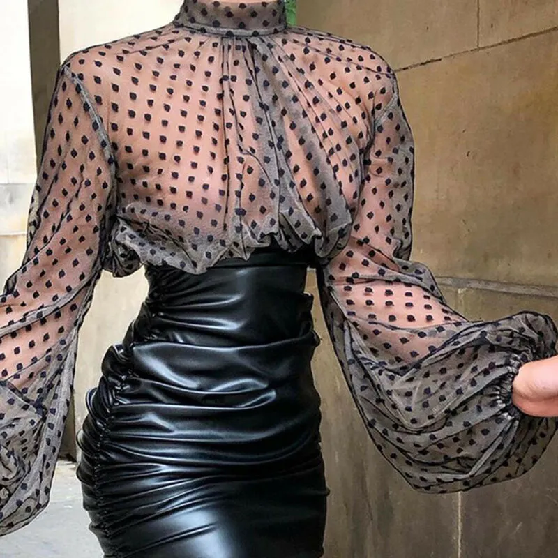 Chiffon Long Sleeve O-neck Blouse